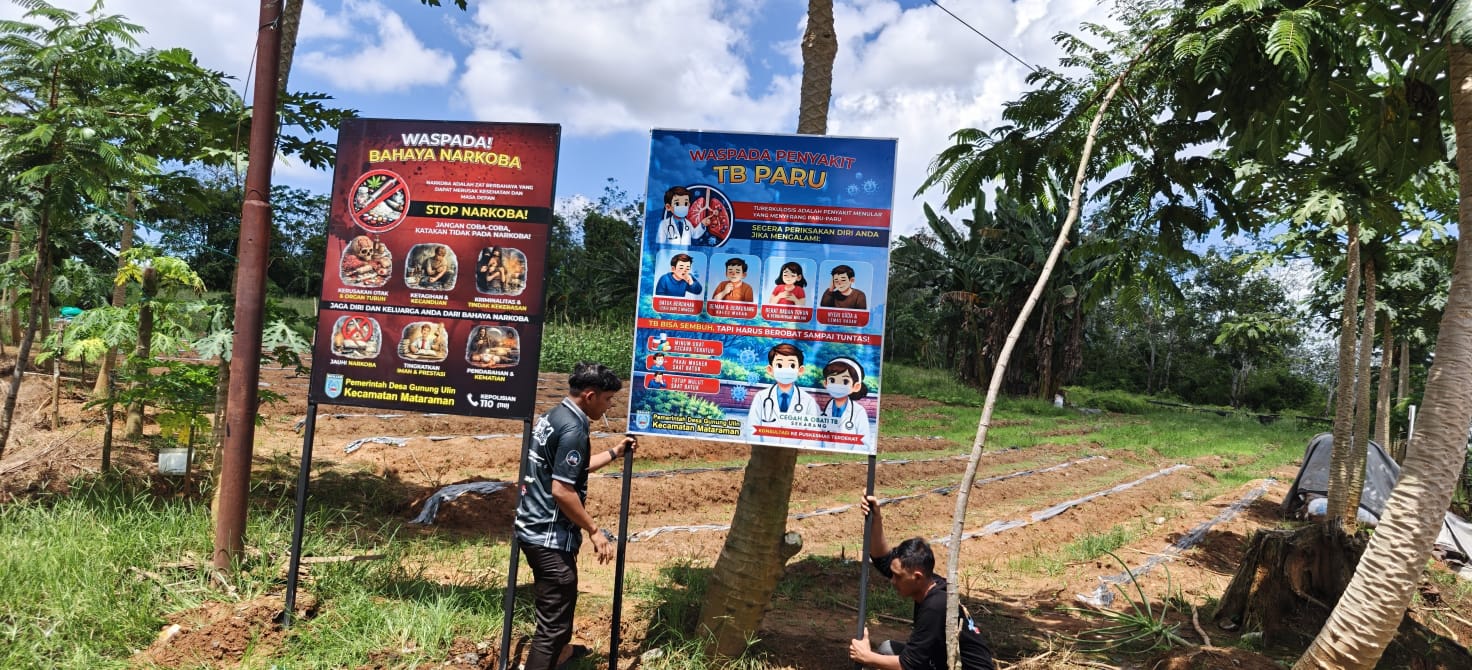 Tingkatkan Kesadaran Warga, Pemdes Gunung Ulin Sosialisasikan Bahaya Narkoba dan TB Paru